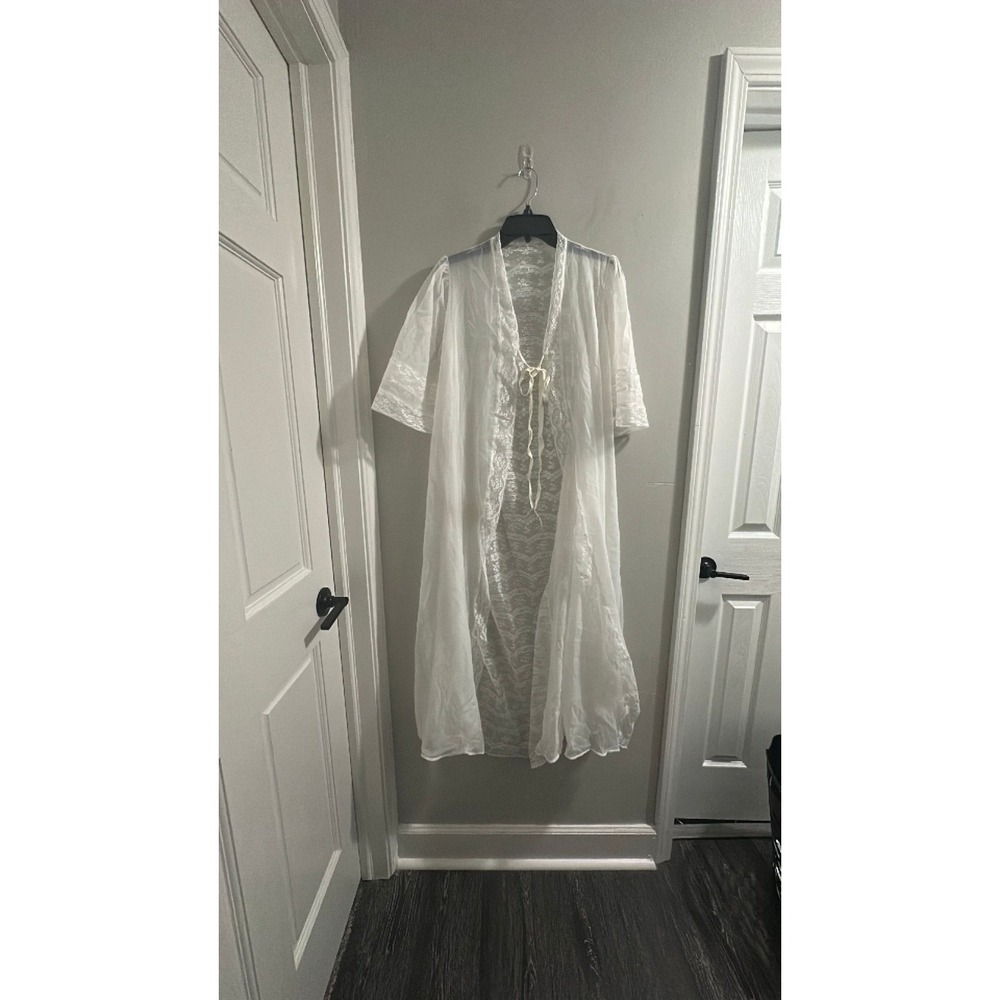 vintage ilise Steven's chiffon lace peignoir robe